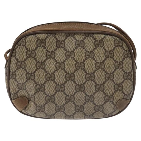 GUCCI GG Supreme Web Sherry Line Bag PVC Beige Gold 89 02 066 Auth 129909 - Picture 2 of 16